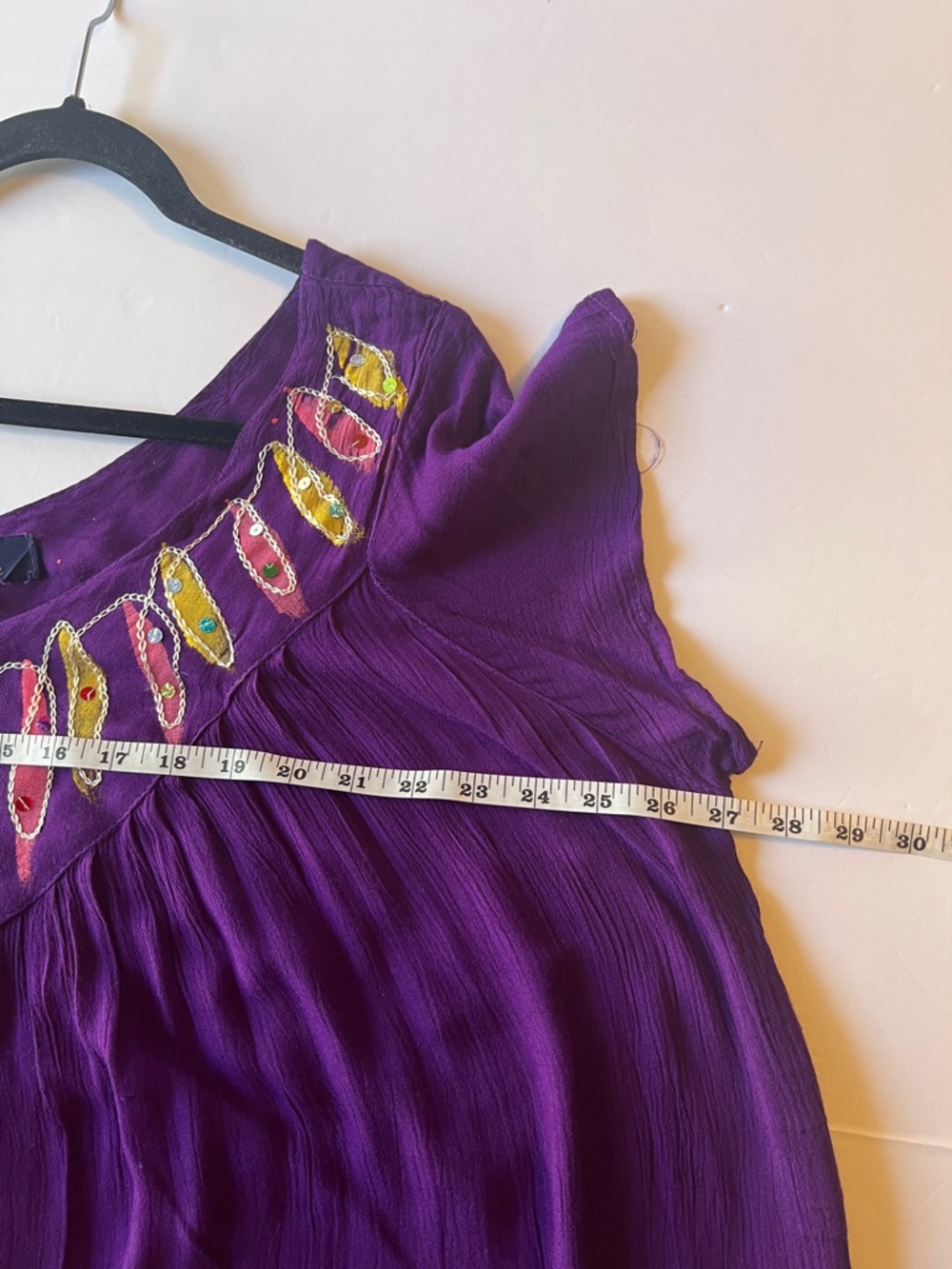 Riviera Sun Purple Floral Scoop-Neck Women's Dress 2X EUC Beach Resortwear Boho - Picture 5 of 9
